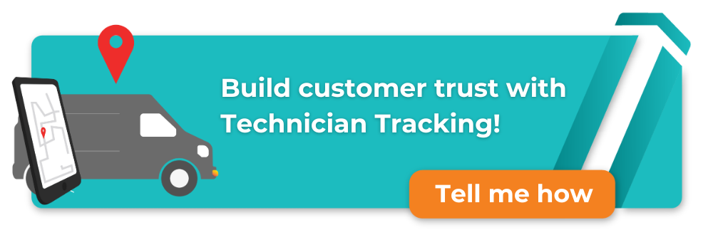 Build customer trust technician tracking banner CTA
